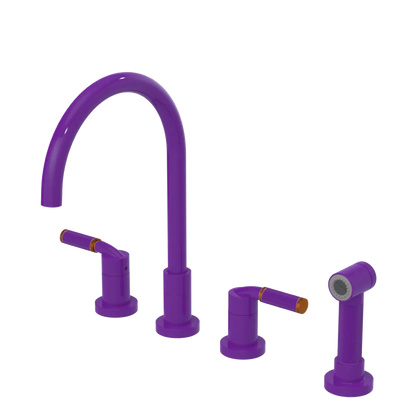 Rubinet Widespread Kitchen Set with Hand Spray Purple Haze