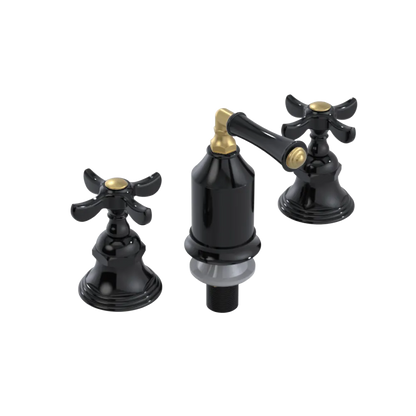 Rubinet Bidet Fitting with Spray, Diverter, and Vacum Breaker (Less Drain) Black