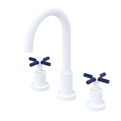Rubinet Widespread Kitchen Set with LaSalle Spout Matt White