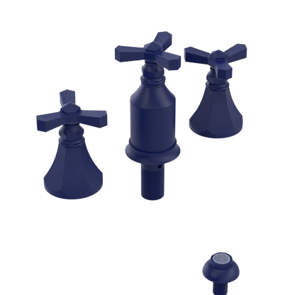Rubinet Bidet Fitting with Spray, Diverter, and Vacum Breaker (Less Drain) Midnight Blue