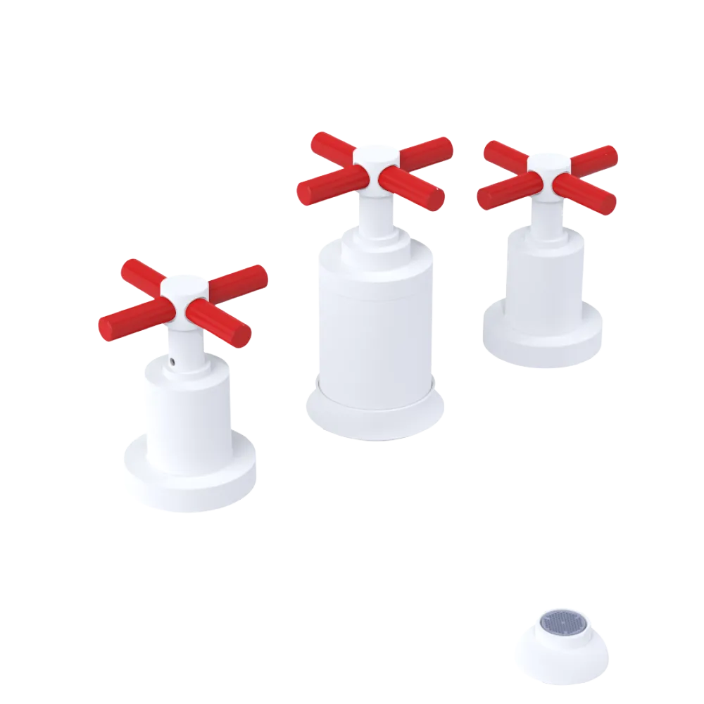 Rubinet Bidet Fitting with Spray, Diverter, and Vacuum Breaker (less drain) Matt White