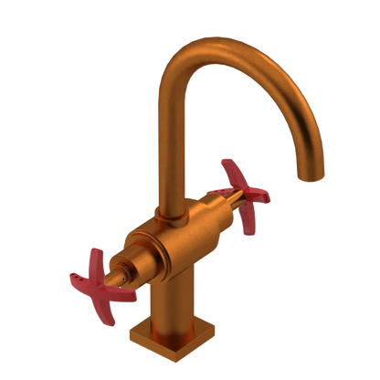 Rubinet Single Hole Dual Handle Lav. Set. (less drain) Antique Copper Matt