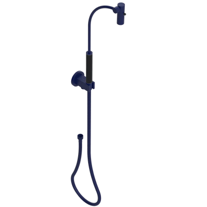 Rubinet Hand Held Shower Bidet with Extended Reach & Dual Function Spray Including Wall Bracket with Supply & Hose (Round) Midnight Blue