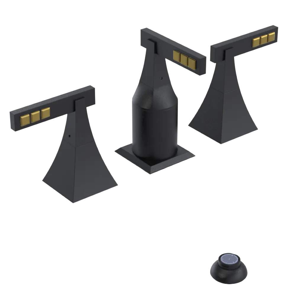 Rubinet Bidet Fitting with Spray, Diverter, and Vacum Breaker (Less Drain) Matt Black