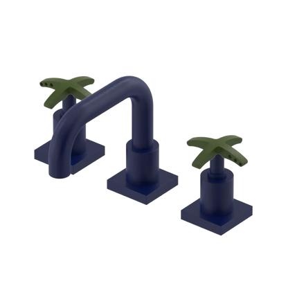 Rubinet Widespread Lav. Set. with Genesis spout (less drain) Midnight Blue