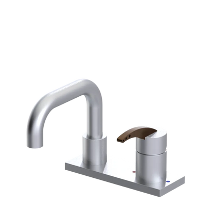 Rubinet 4" Centre Single Control Lav. Set. with Genesis spout (less drain) Satin Chrome