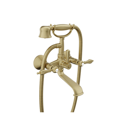 Baril Wall-mounted tub faucet with hand shower