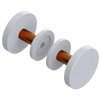 Rubinet Shower Door Knob (set) White