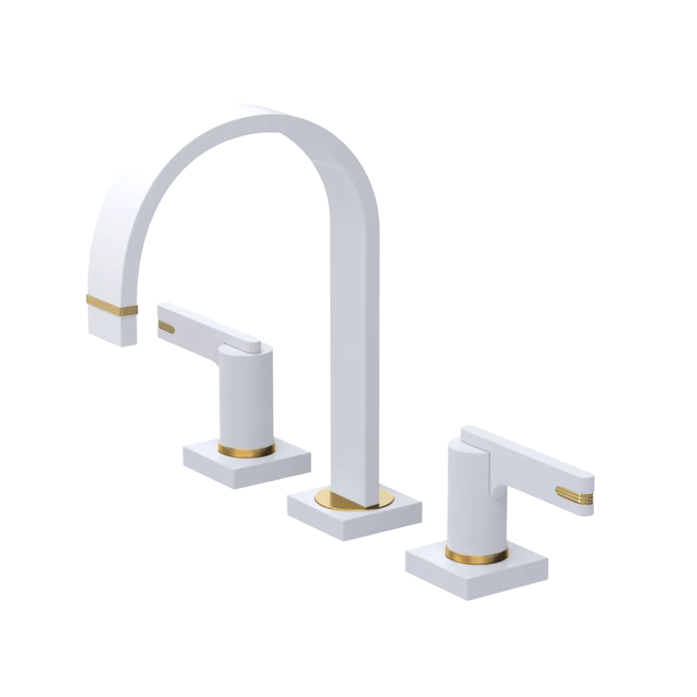 Rubinet Widespread Lav. Set. (less drain) White
