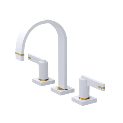 Rubinet Widespread Lav. Set. (less drain) White