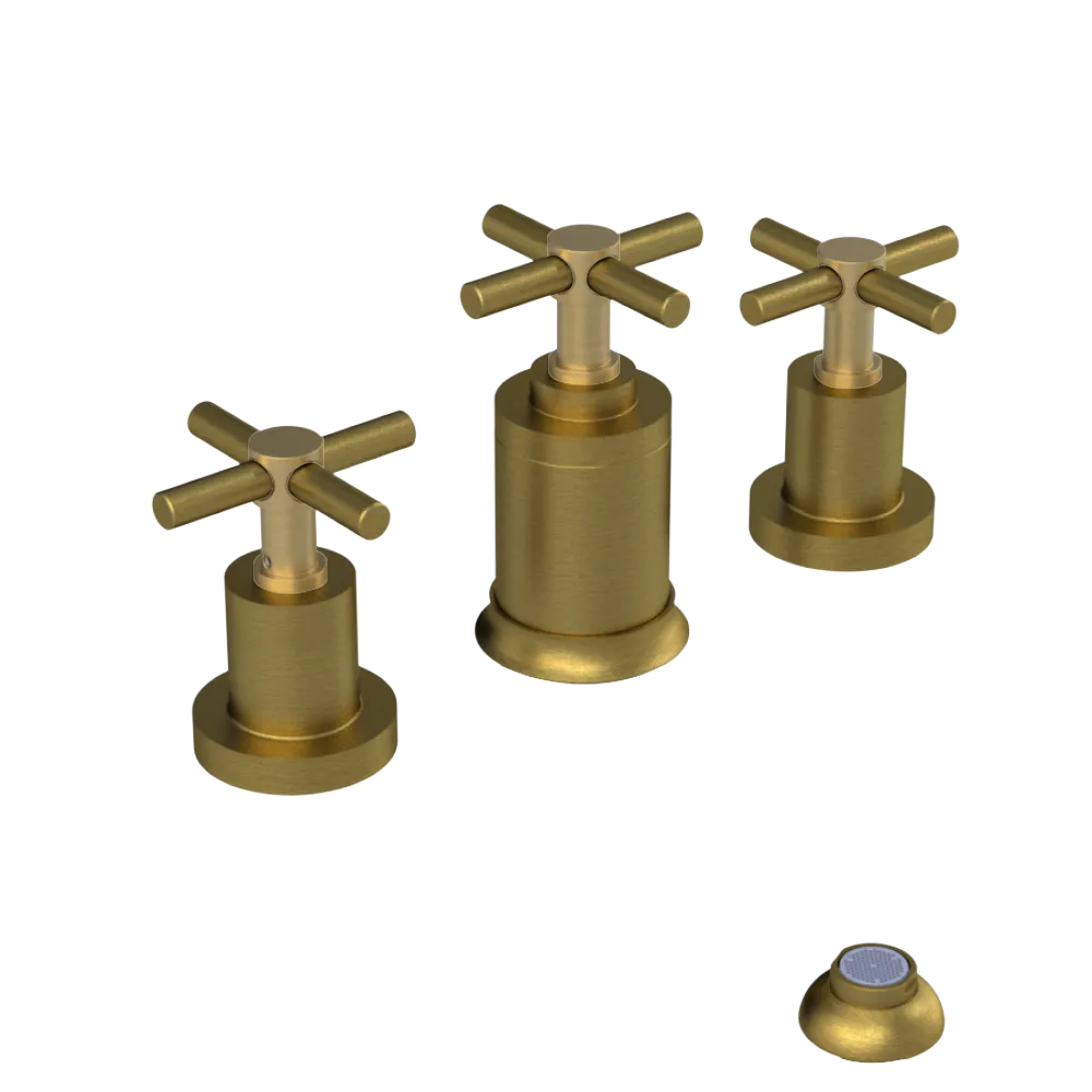 Rubinet Bidet Fitting with Spray, Diverter, and Vacuum Breaker (less drain) Antique Brass Matt