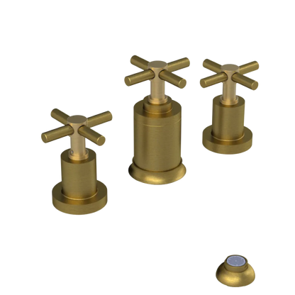 Rubinet Bidet Fitting with Spray, Diverter, and Vacuum Breaker (less drain) Antique Brass Matt