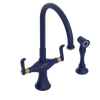 Rubinet Two Handle Single Hole Kitchen Set with Hand Spray Midnight Blue