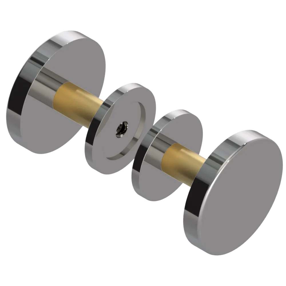 Rubinet Shower Door Knob (set) Polished Nickel