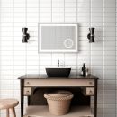 KALIA EFFECTLED-illuminated bathroom mirror with magnifying mirror - 32" x 24"