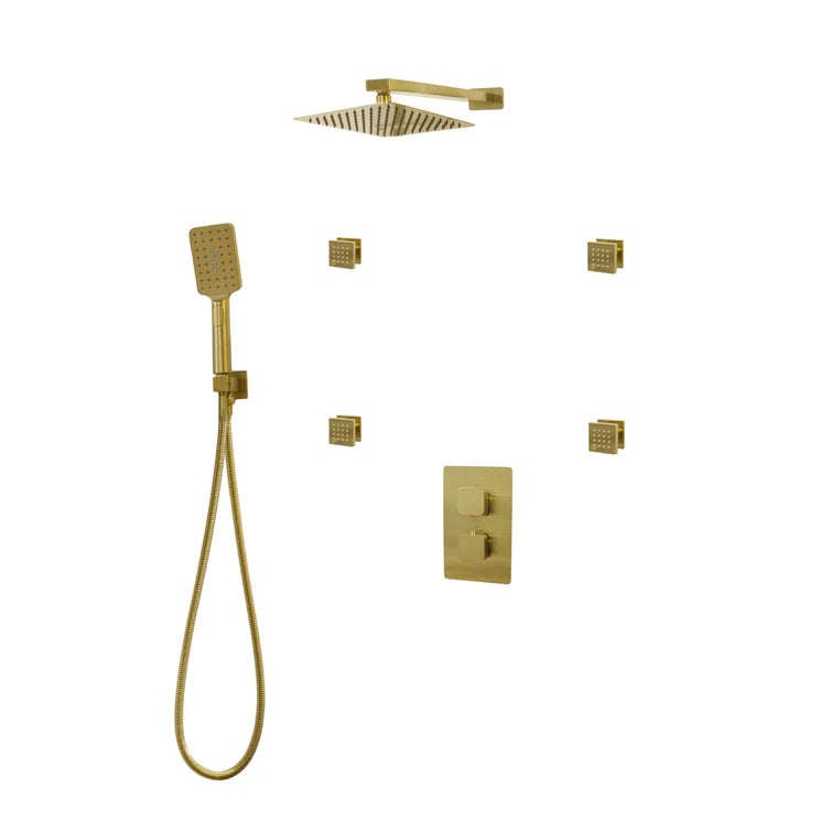 Three Way Thermostatic Shower System F57123-W16BSB4 - Golzar Home