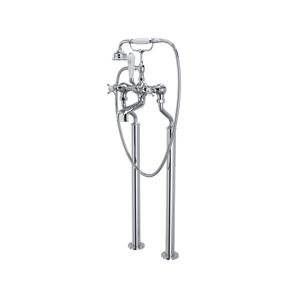Perrin & Rowe Edwardian Exposed Floor Mount Tub Filler with Handshower