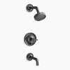 Purist® Rite-Temp® bath and shower trim kit with push-button diverter and cross handle, 2.5 gpm