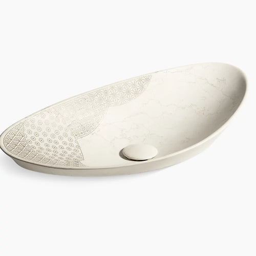 Kensho® 28" oval vessel bathroom sink, no overflow