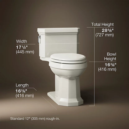 Kathryn® One-piece compact elongated toilet with concealed trapway, 1.28 gpf