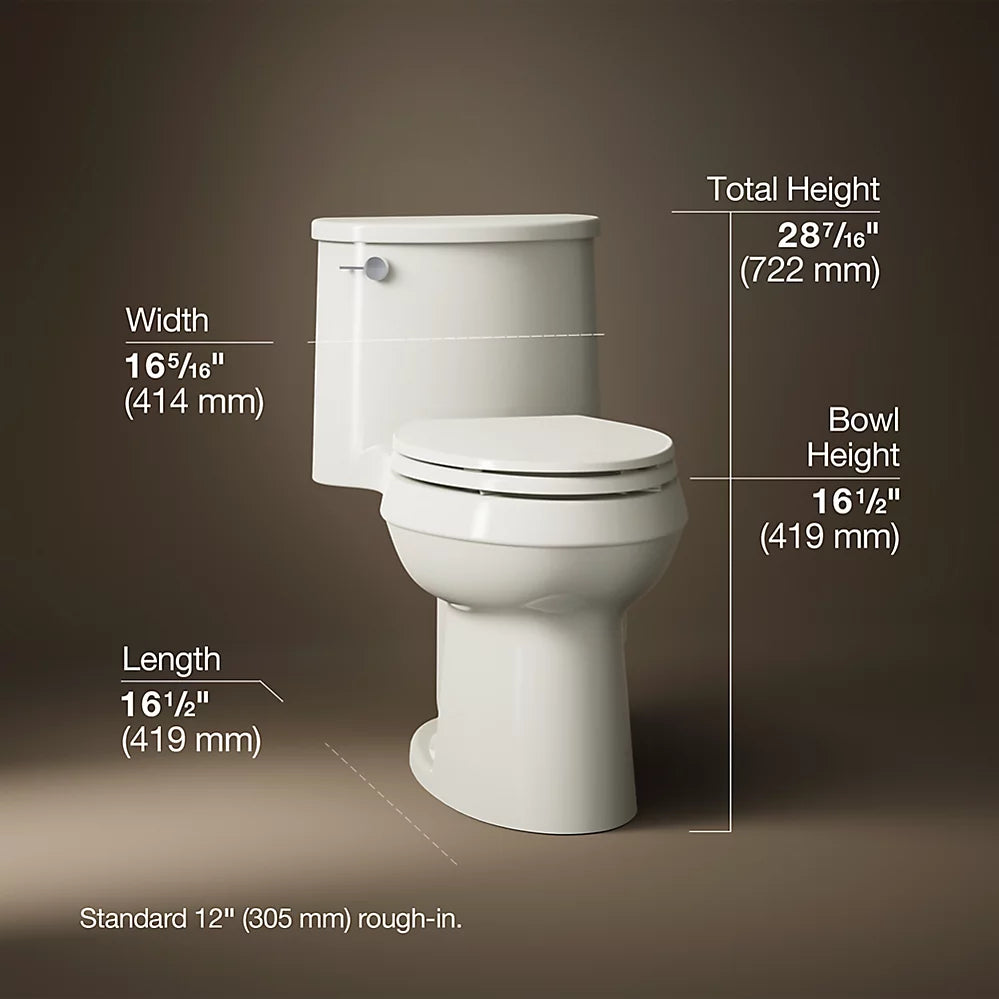 Adair® One-piece elongated toilet, 1.28 gpf