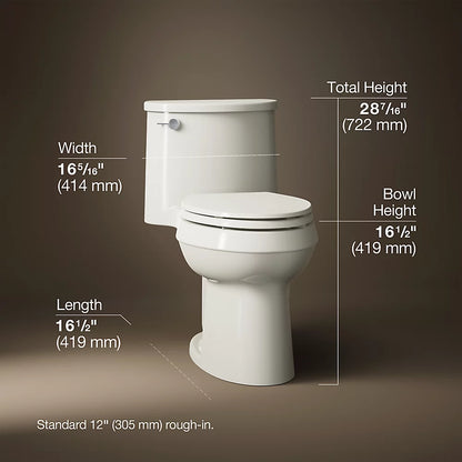 Adair® One-piece elongated toilet, 1.28 gpf
