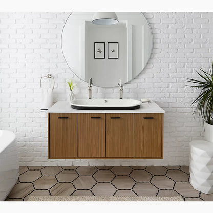 Iron Plains® 33" oval drop-in/undermount bathroom sink