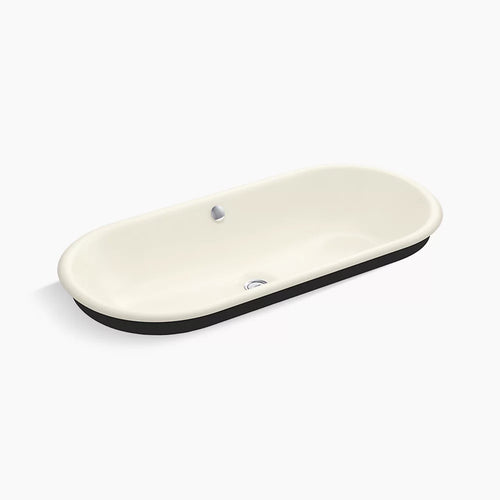 Iron Plains® 33" oval drop-in/undermount/vessel bathroom sink with Iron Black painted underside