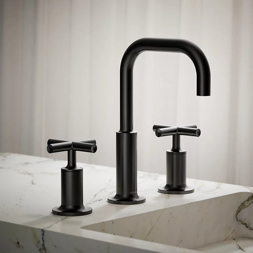 Purist® Widespread bathroom sink faucet with Cross handles, 1.2 gpm