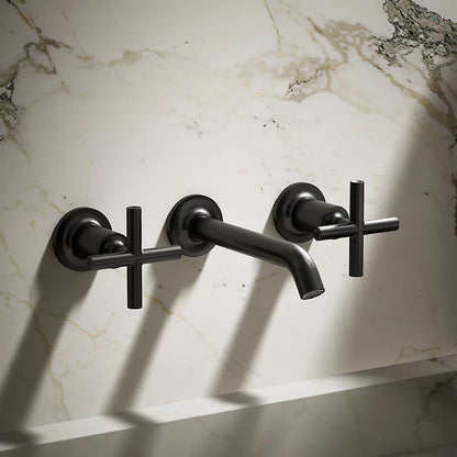 Purist® Wall-mount bathroom sink faucet trim with Cross handles, 1.2 gpm