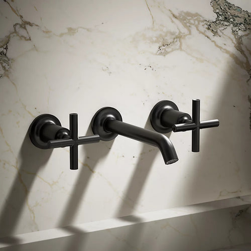 Purist® Wall-mount bathroom sink faucet trim with Cross handles, 1.2 gpm