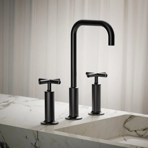 Purist® Widespread bathroom sink faucet with Cross handles, 1.2 gpm