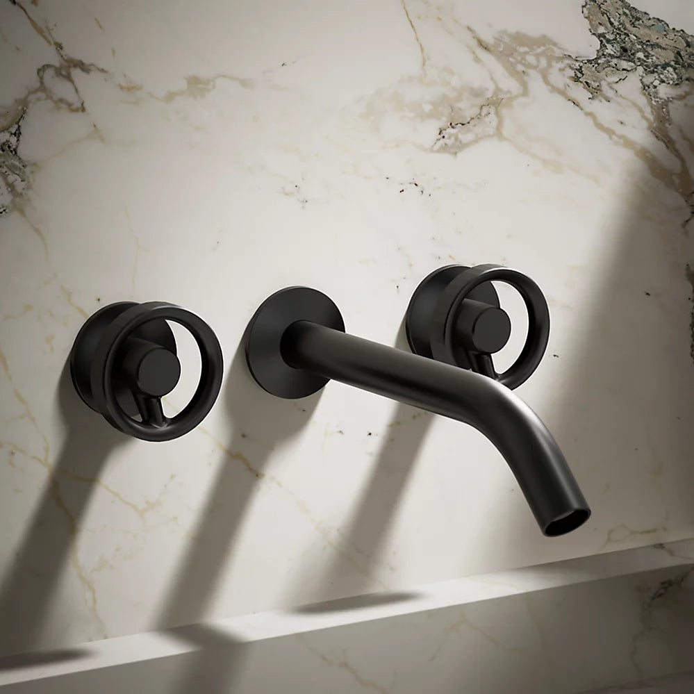 Components® Wall-mount bathroom sink faucet Industrial handle trim