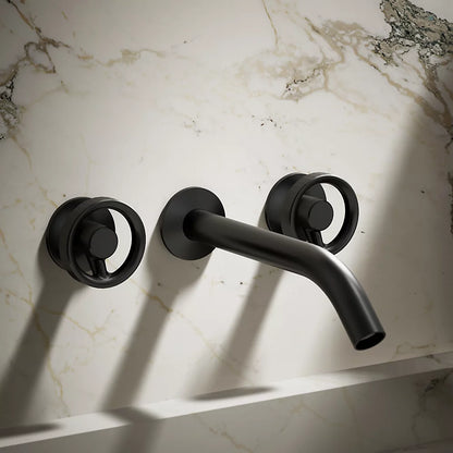 Components® Wall-mount bathroom sink faucet Industrial handle trim
