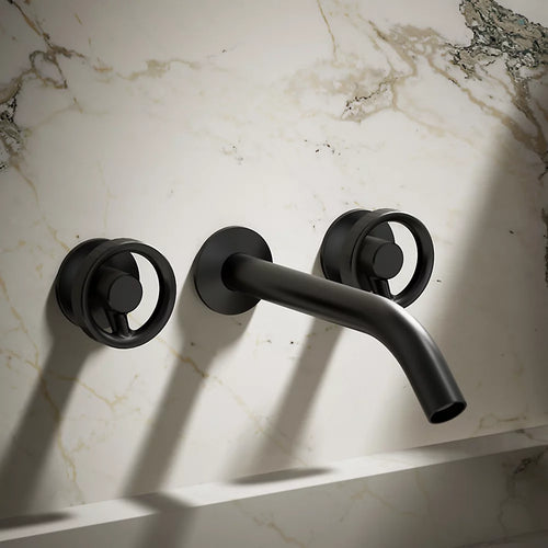 Components® Wall-mount bathroom sink faucet Industrial handle trim