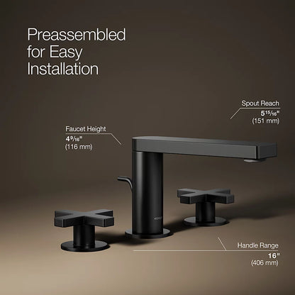 Composed® Widespread bathroom sink faucet with Cross handles, 1.2 gpm