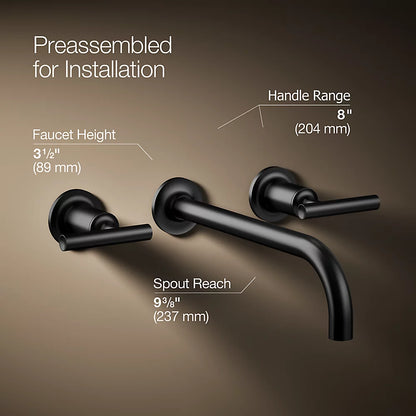 Purist® Wall-mount bathroom sink faucet trim with Lever handles, 1.2 gpm