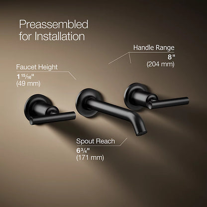 Purist® Wall-mount bathroom sink faucet trim with Lever handles, 1.2 gpm