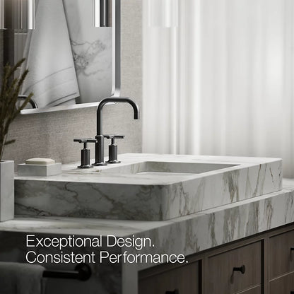Purist® Widespread bathroom sink faucet with Cross handles, 1.2 gpm