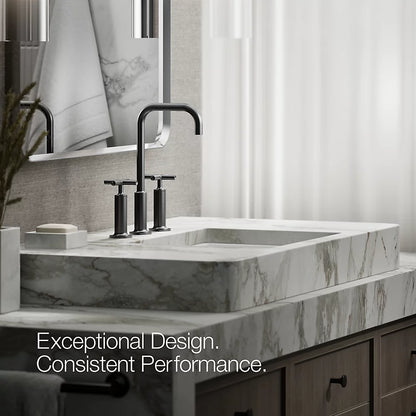 Purist® Widespread bathroom sink faucet with Cross handles, 1.2 gpm