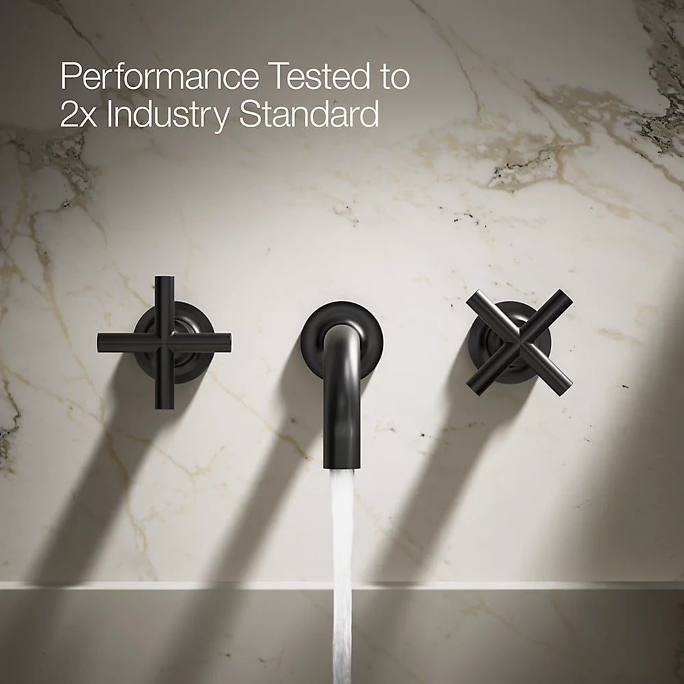 Purist® Wall-mount bathroom sink faucet trim with Cross handles, 1.2 gpm