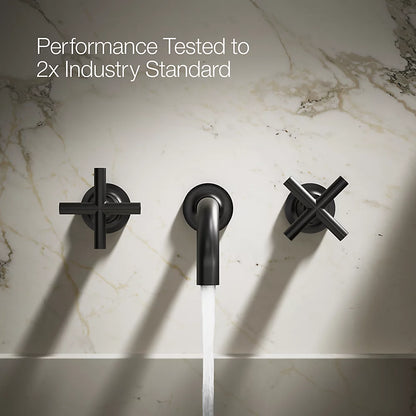 Purist® Wall-mount bathroom sink faucet trim with Cross handles, 1.2 gpm