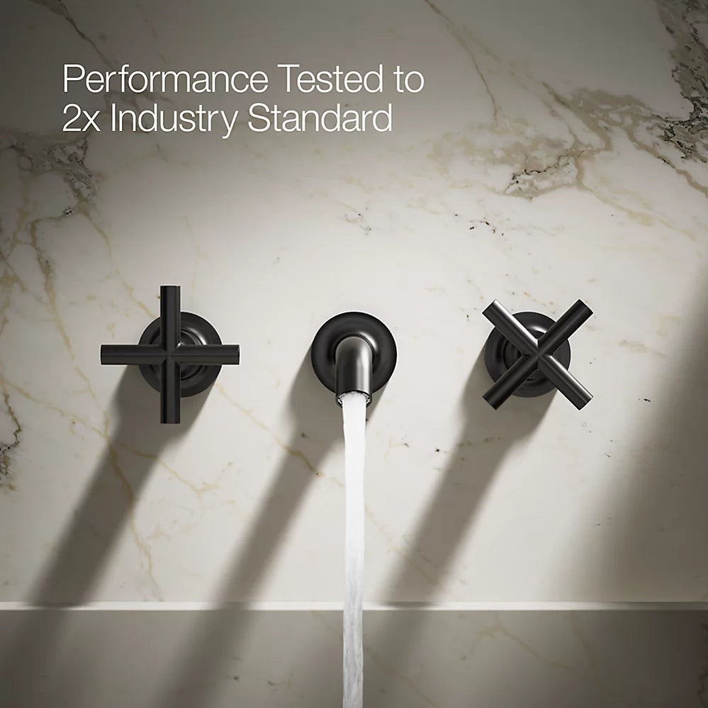 Purist® Wall-mount bathroom sink faucet trim with Cross handles, 1.2 gpm