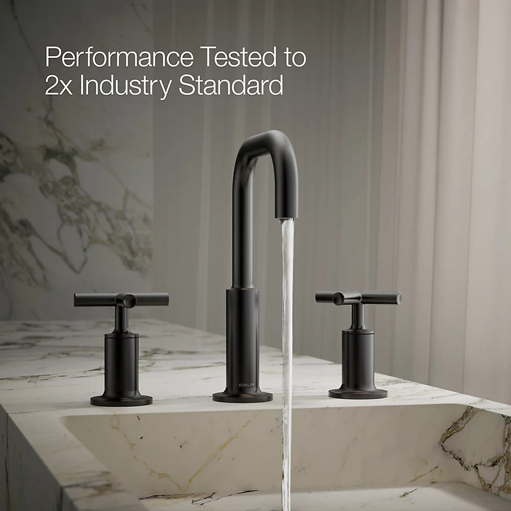 Purist® Widespread bathroom sink faucet with Cross handles, 1.2 gpm