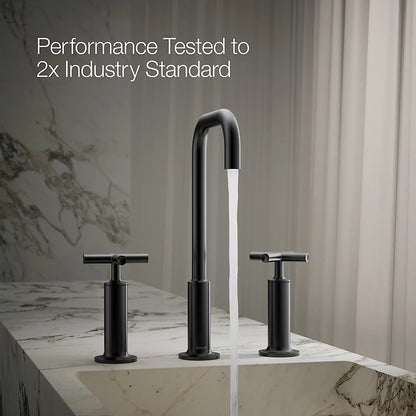 Purist® Widespread bathroom sink faucet with Cross handles, 1.2 gpm