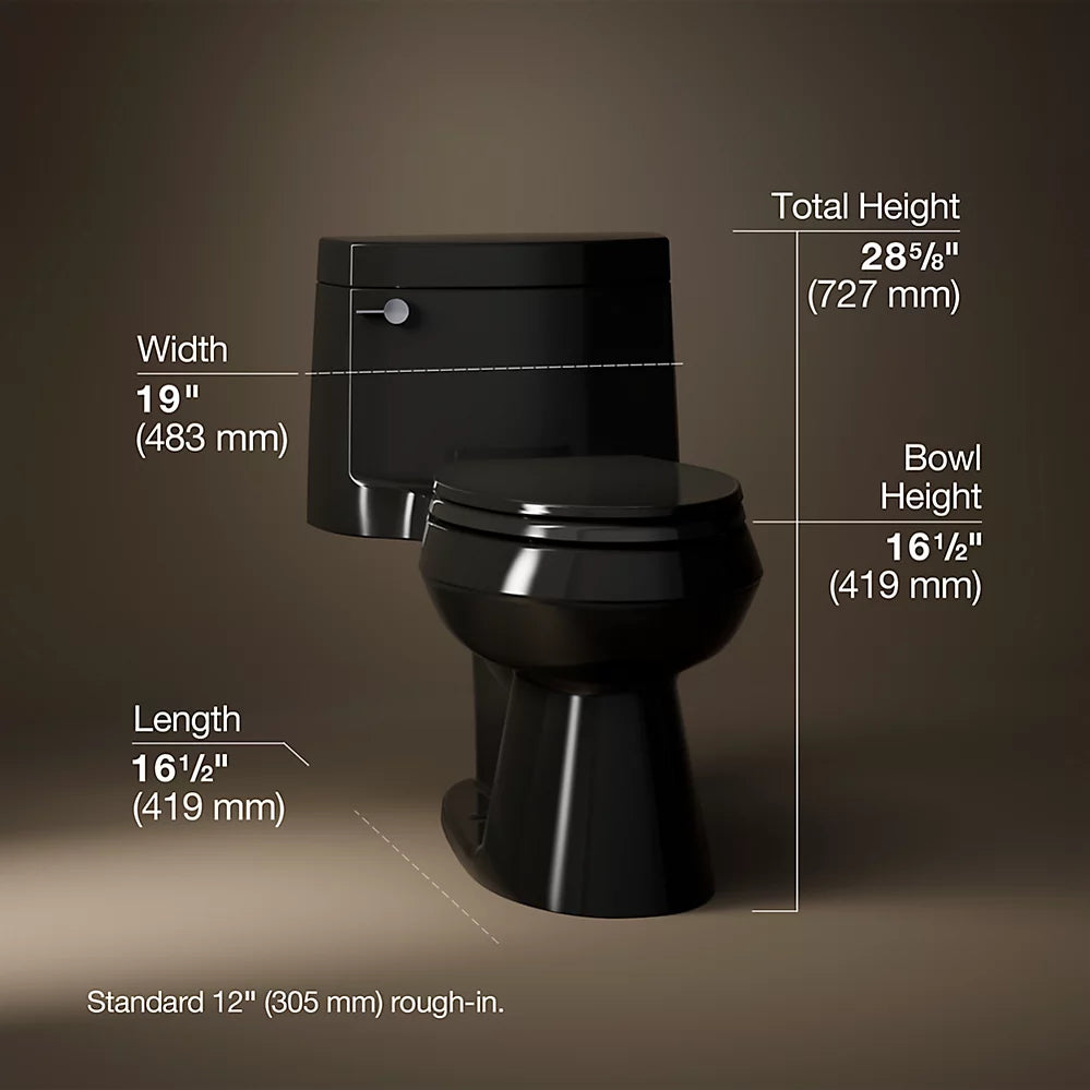Cimarron® One-piece elongated toilet with concealed trapway, 1.28 gpf