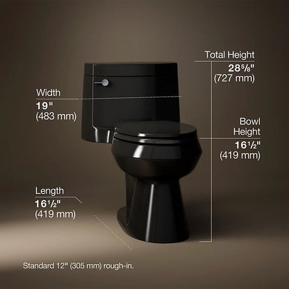 Cimarron® One-piece elongated toilet with concealed trapway, 1.28 gpf