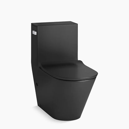 Brazn® One-piece compact elongated toilet with skirted trapway, dual-flush