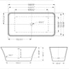 Blossom One-Piece Freestanding Bathtub 59" - Golzar Home
