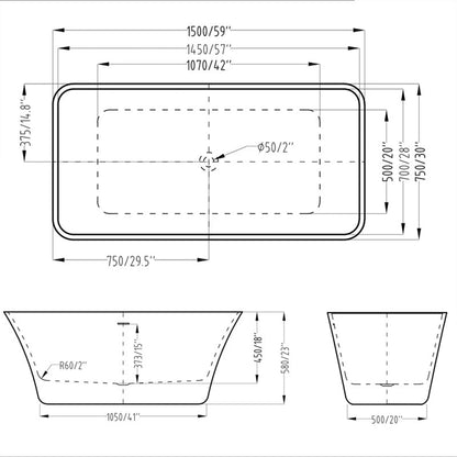 Blossom One - Piece Freestanding Bathtub - Golzar Home